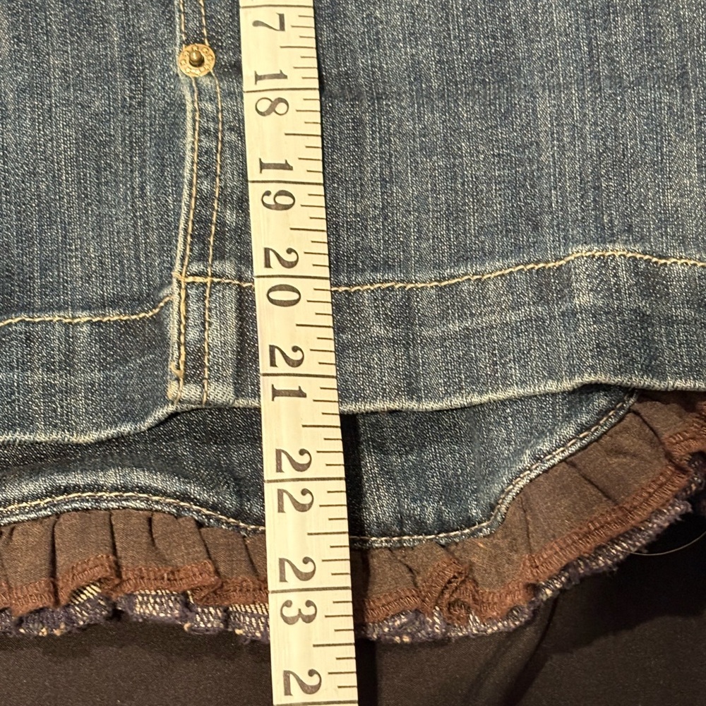 INC Ruffled Dark Denim Jacket - Women Size Large - Picture 12 of 12